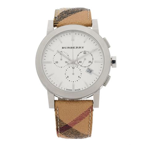 burberry haymarket watch|BURBERRY Stainless Steel Calfskin 43mm Haymarket.